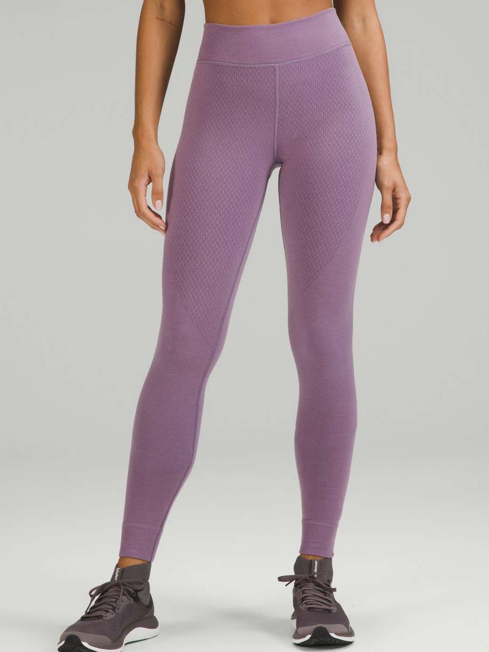 Lululemon Purple Seamless Textured Mesh Tight High Waist Legging 14.5 Waist M 8